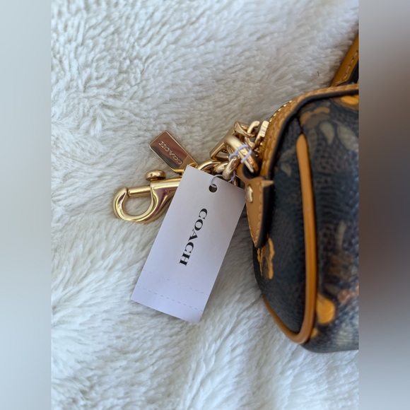 NWT Coach Mini Rowan Bag Charm with Signature Floral Print - Picture 3 of 11